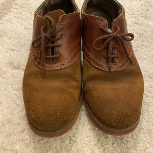 Vintage Bass USA made Brown Suede Men's Oxford Saddle Shoes 13